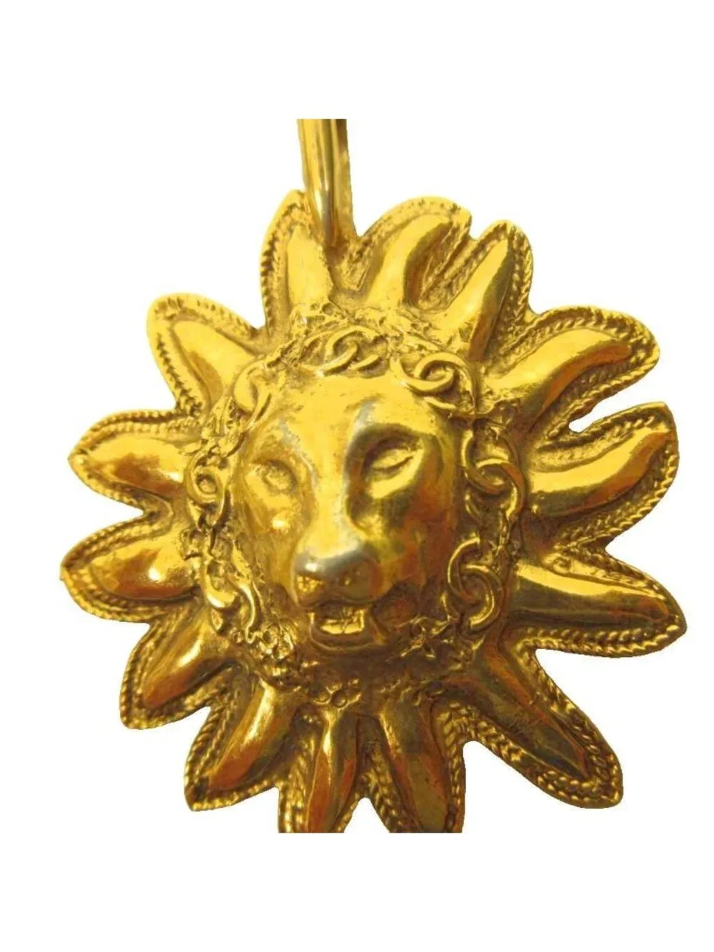 Chanel Long Pendant Chain Lion Gold Plated Necklace